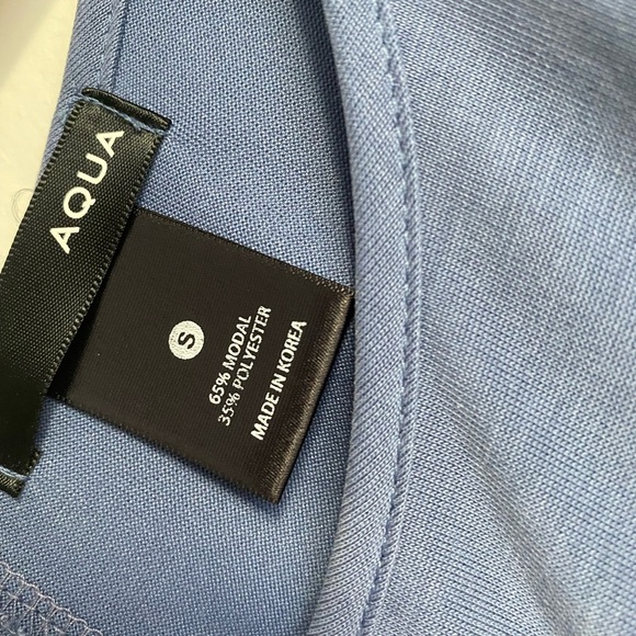 AQUA Cold Shoulder Modal Jersey Knit Soft Tee Dress Skater Fit & Flare Aline S - Picture 8 of 8